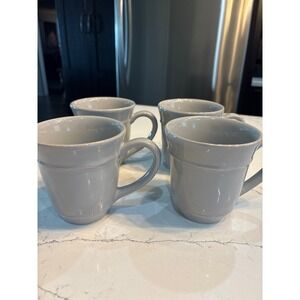 (4) Pottery Barn Cambria Celadon Coffee Mugs Portugal Gray Never Used